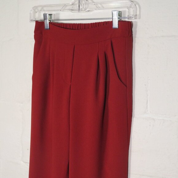 Petite Principle Harlowe Crepe Pants Rust/Burgundy XXSP - Picture 14 of 16